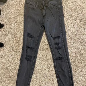 Distressed American Eagle Black Skinny Jeans